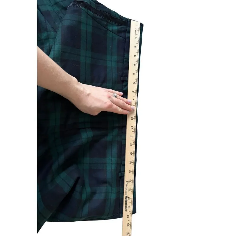 TALBOTS pants HAMPSHIRE ANKLE NEW Wool Blend BLACK Green WATCH PLAID size 20W Pl